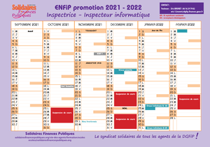 Calendrier inspecteur élève informatique