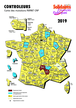 Carte des mutations Contrôleurs avant CAP 2019