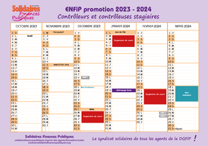 Calendrier Contrôleurs stagiaires