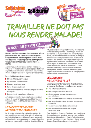 Tract #2 : Travailler ne doit pas nous rendre Malade