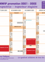 Calendrier ENFiP Inspectrice - Inspecteur stagiaire promotion 2021 - 2022