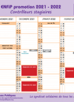 Calendrier ENFiP Contrôleur stagiaire promotion 2021 - 2022