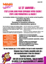 ENFiP Administratifs - Tract - Le 27 janvier : c’est le bon jour pour exprimer votre colère ! STOP à une formation à la masse !