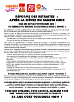 Tract intersyndical - Réforme des retraites : Deux ans de plus, c'est toujours non ! 