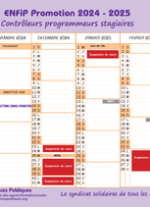 Calendrier ENFiP Toulouse Promotion 2024 - 2025 Contrôleurs Programmeurs stagiaires