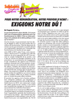 POUR NOTRE RÉMUNÉRATION, NOTRE POUVOIR D’ACHAT : EXIGEONS NOTRE DÛ !
