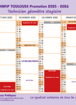 Calendrier ENFiP 2025-2026 B technicien géomètre