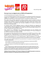 Pourquoi nous ne siégeons pas au CSAR du 29 septembre ! 