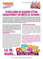 10 milliards de raisons d'être massivement en grève le 19 mars !